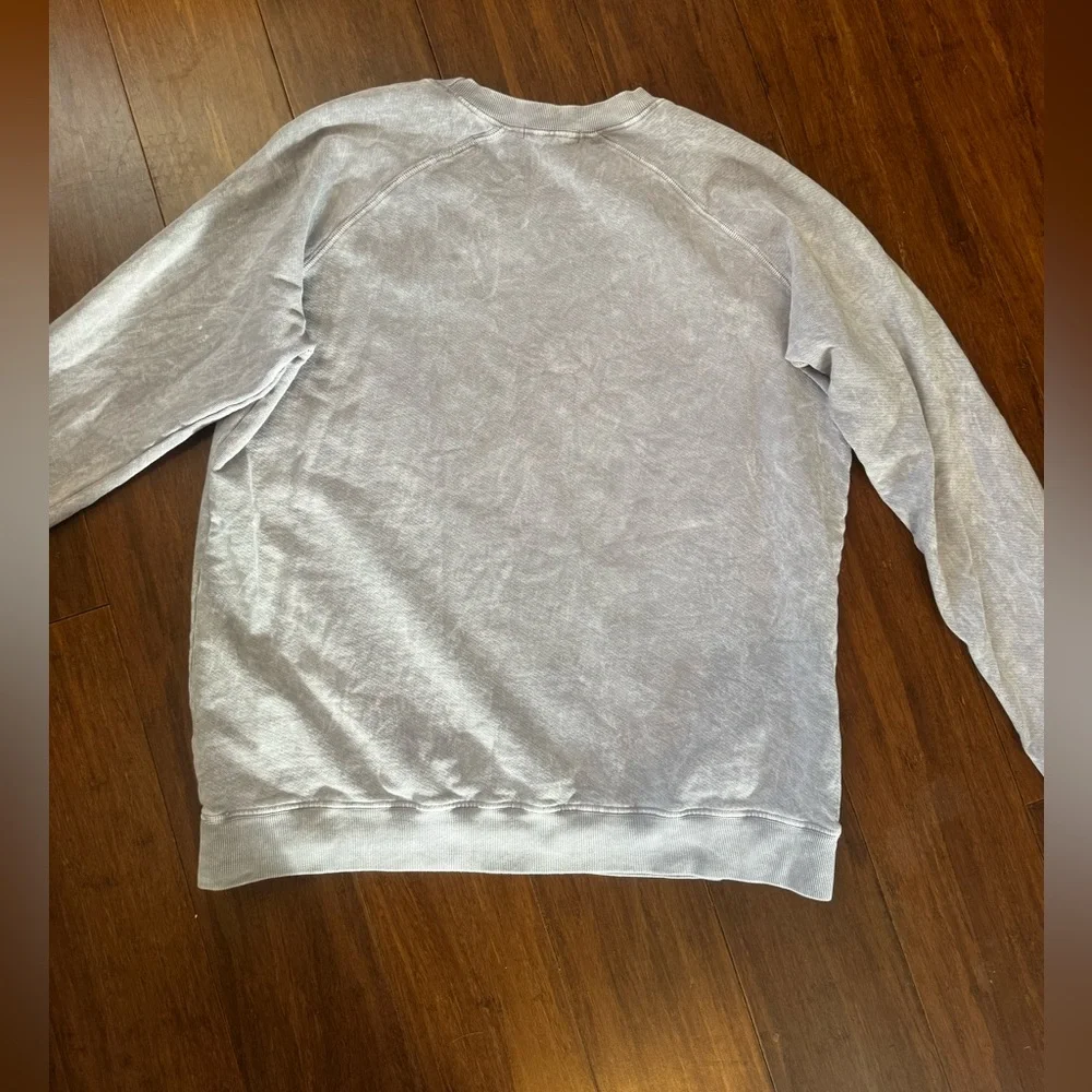Peloton French Terry Grey Cotton Logo Sweatshirt Mineral Acid Wash-Women’s sz M